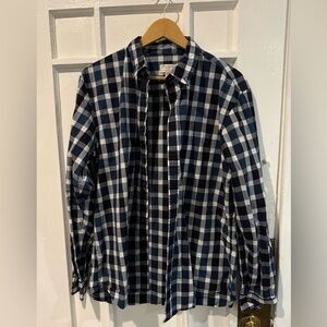 Club Monaco Blue and White Plaid Shirt